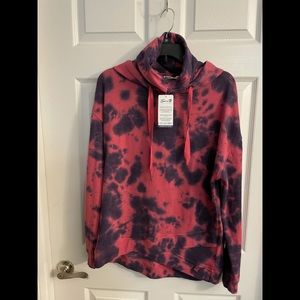 Hoodie sweatshirt with pull up neck warmer mask!! Cotton poly blend.